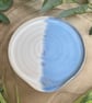 Handmade Ceramic Pale Blue and White Spoon Rest - Image 2