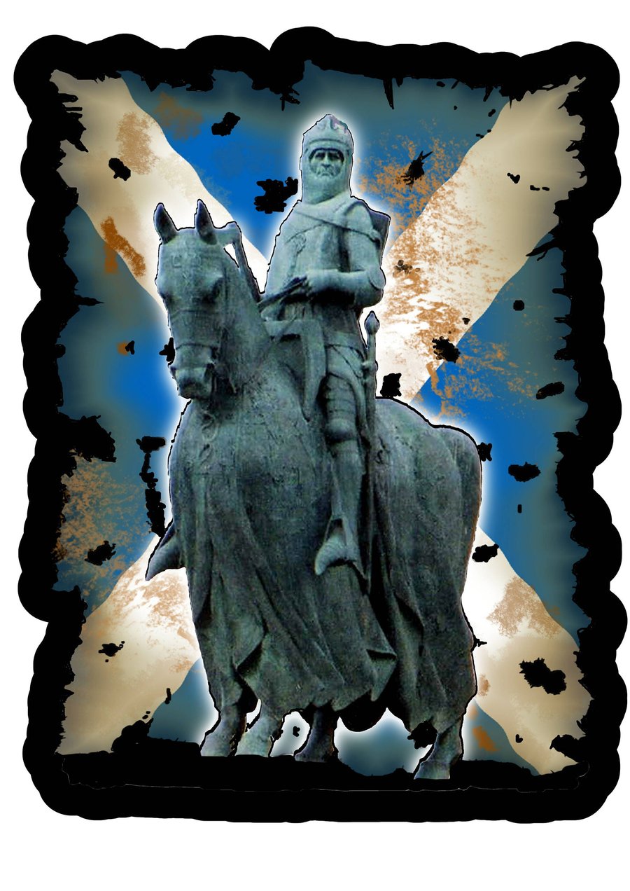 Robert The Bruce on Saltire Repositionable Sticker