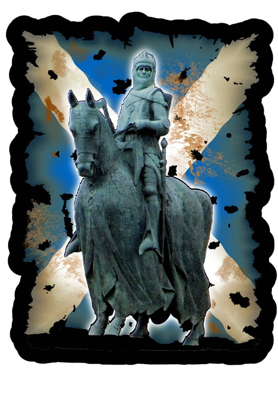 Robert The Bruce on Saltire Repositionable Sticker