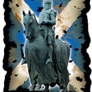 Robert The Bruce on Saltire Repositionable Sticker