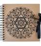 Hand-Drawn Mandala Decorated Spiral Bound Scrapbook
