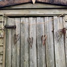 Reclaimed steel heart bunting with free P&P