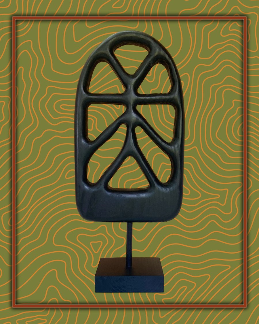 "Monstera" - abstract wooden sculpture 