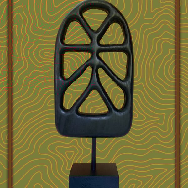 "Monstera" - abstract wooden sculpture 