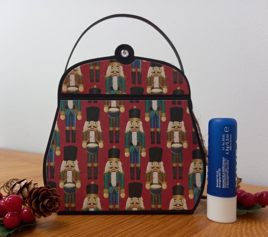 Nutcracker Handbag style Christmas gift bag, handmade