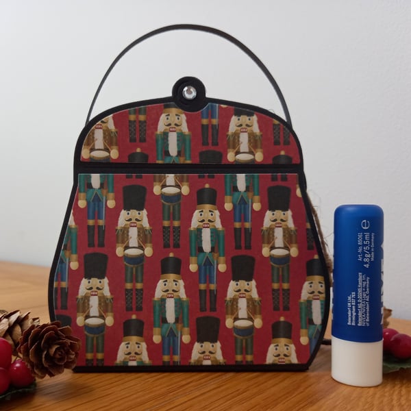Nutcracker Handbag style Christmas gift bag, handmade