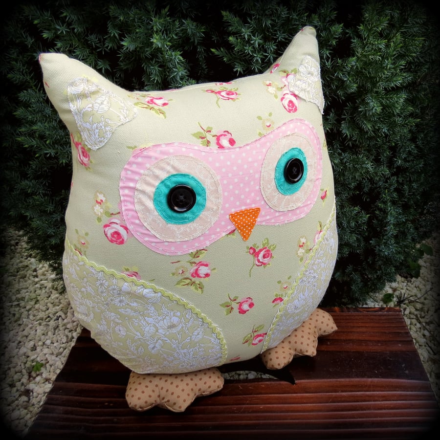 SALE OWL!  Petunia,  large owl cushion.
