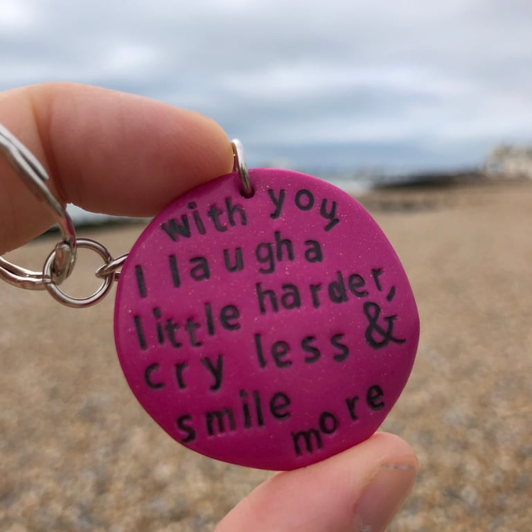 Friendship Quote Pebble Keyring