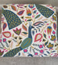 Fryetts Peacocks Teal Fabric Adult Chair & Footstool Pink Armchair Birds Accent - Image 5