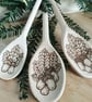 Three pyrography acorn & oak leaf wooden spoons - Image 2