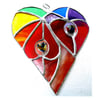 Heart of Hearts Rainbow Suncatcher Stained Glass 059