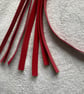 Bright Red coloured - Italian leather flogger with chrome handle