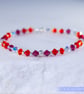 Bracelet Swarovski and Sterling Silver beaded stretchy handmade - Image 5