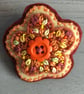 Hand Embroidered Marigold Flower Brooch  - Image 1