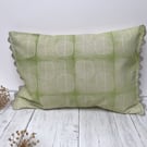 Hand Printed Organic Cotton Oblong Cushion - FOLKI - Chartreuse