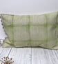 Hand Printed Organic Cotton Oblong Cushion - FOLKI - Chartreuse - Image 1