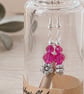 Hot Pink Sparkling Earrings in a Message Bottle - Image 4