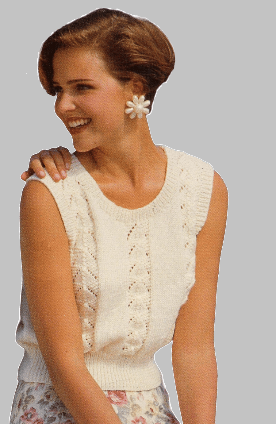 VINTAGE KNITTING PATTERN PDF Ladies Lace Panel Vest