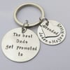 The best Dads get promoted to Grandad Grandpa handstamped personalised keyring