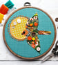 Floral Bird Hand Embroidered Hoop - Image 1