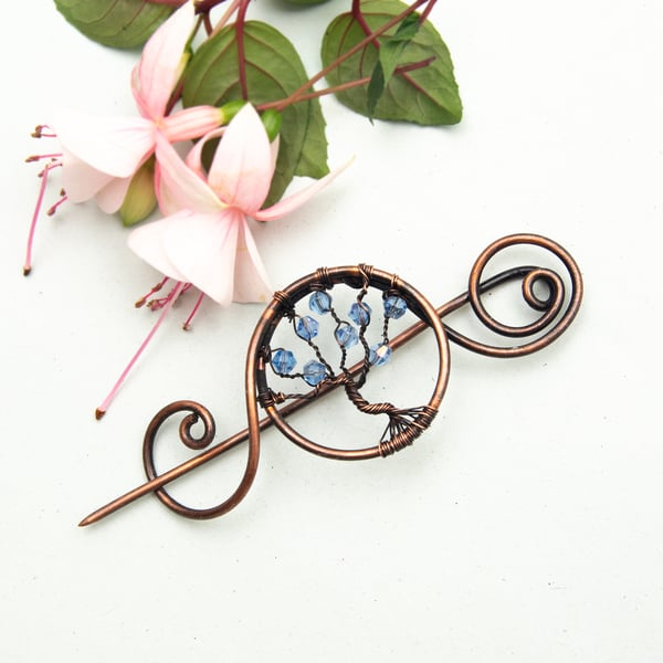 Tree of life brooch Sweater pin copper wire Shawl Pin,Shawl brooch, Sweater Pin,