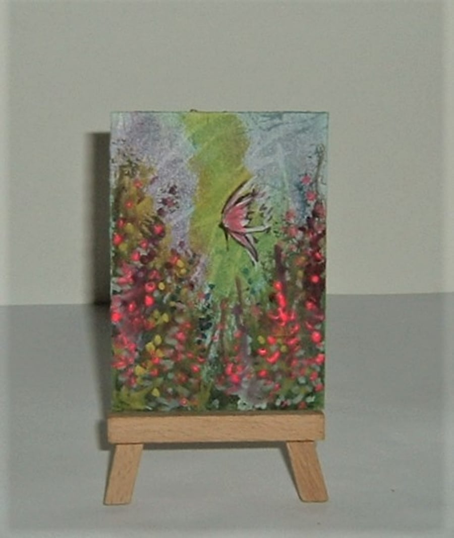 aceo original art watercolour miniature painting ( ref F 408.D3 )