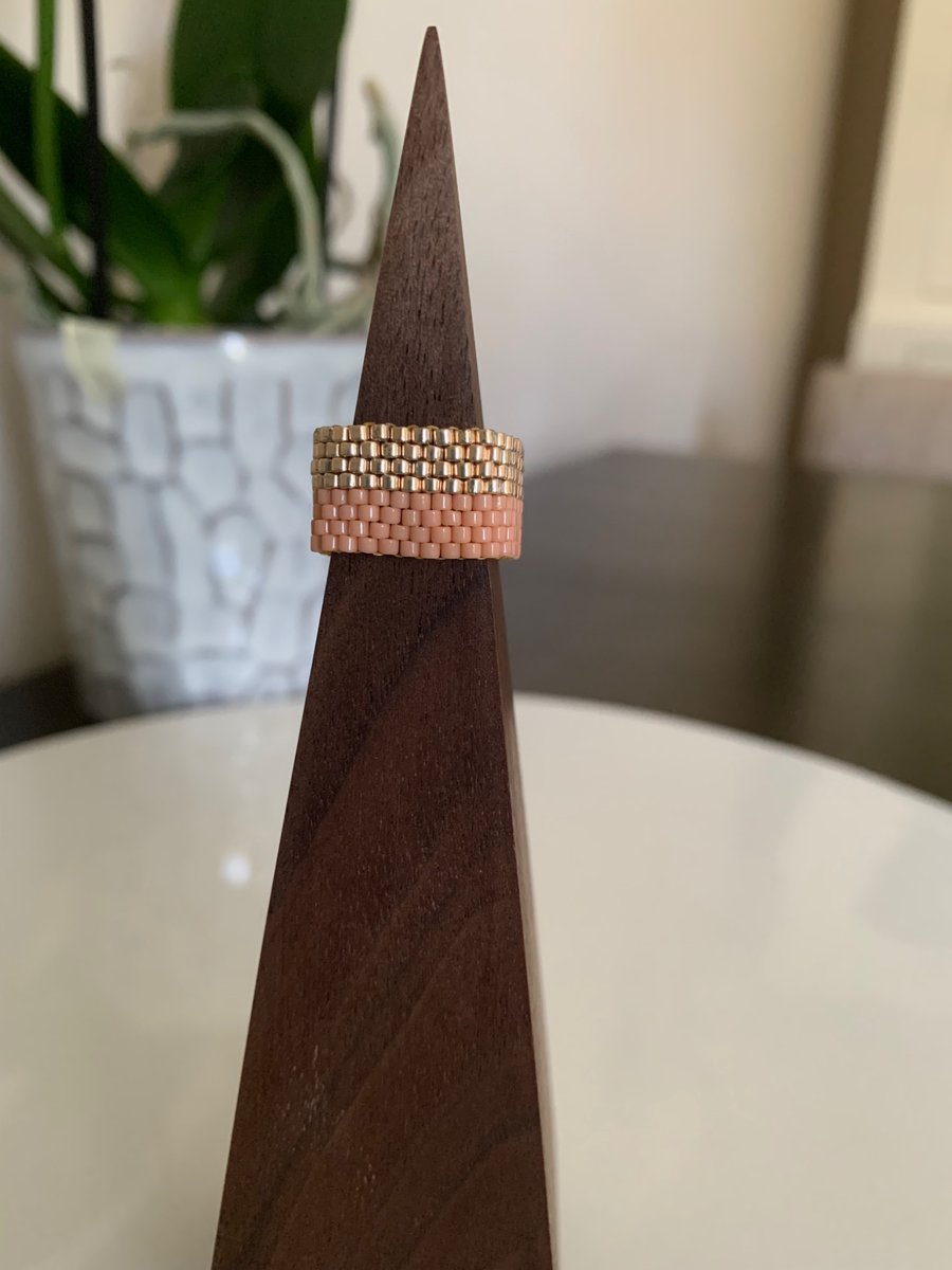 Modern elegant beaded ring