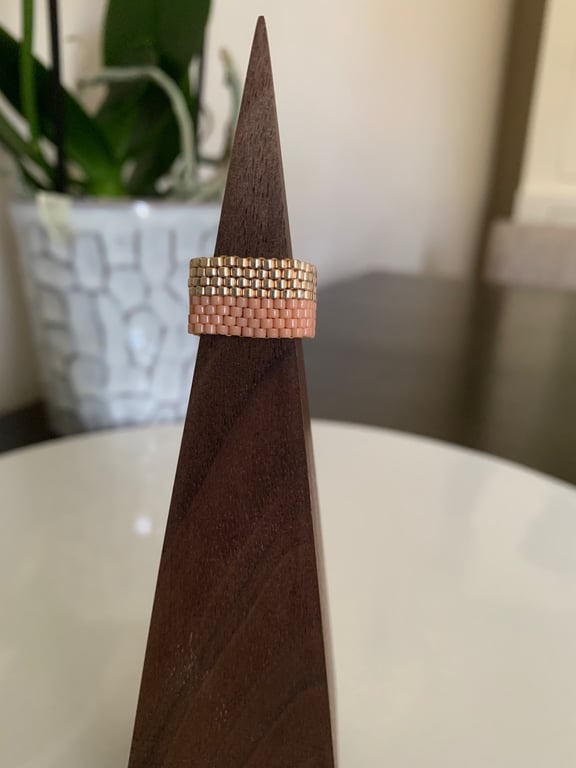 Modern elegant beaded ring
