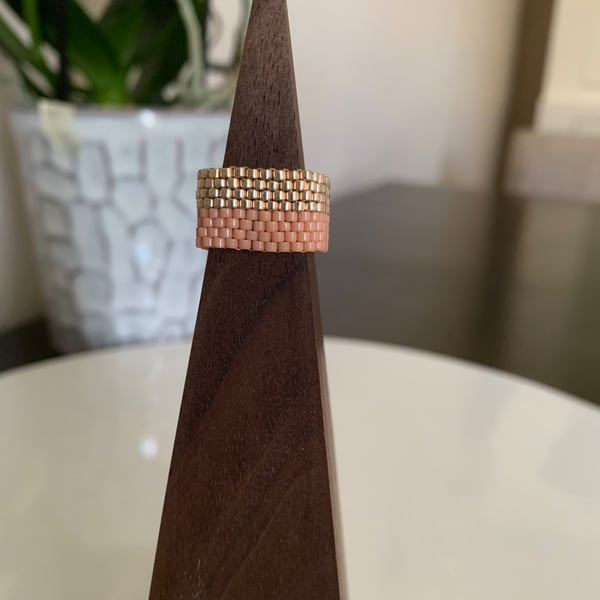Modern elegant beaded ring