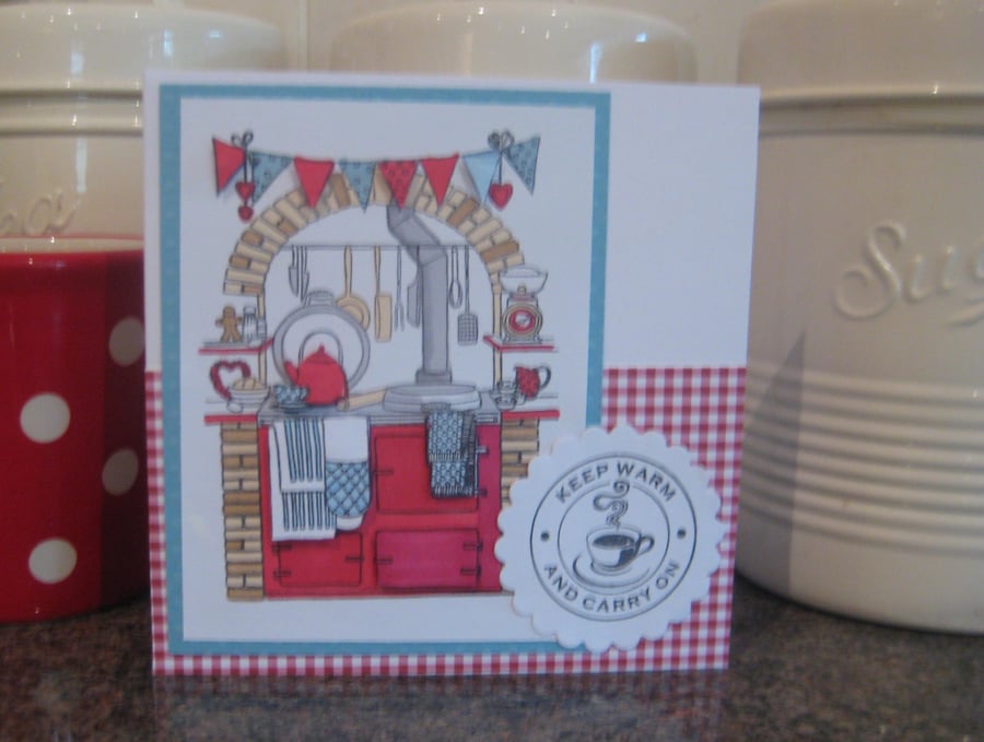 Aga Keep Warm and Carry On Blank Card