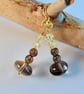 Smoky Quartz Earrings With Yellow Swarovski Crystals - Handmade In Devon - Image 8