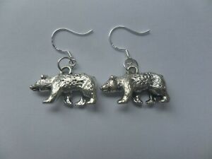 polar bear charm hook earrings