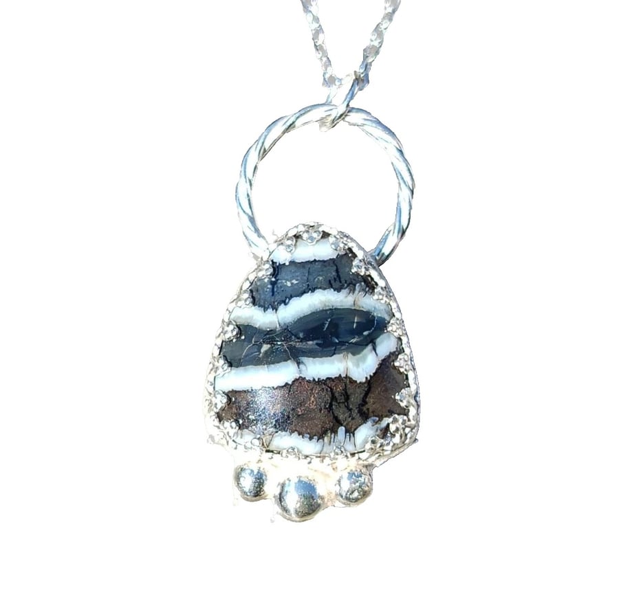 Mammoth Tooth Fossil Necklace Sterling Silver Jewellery Gift Ice Age Recycled