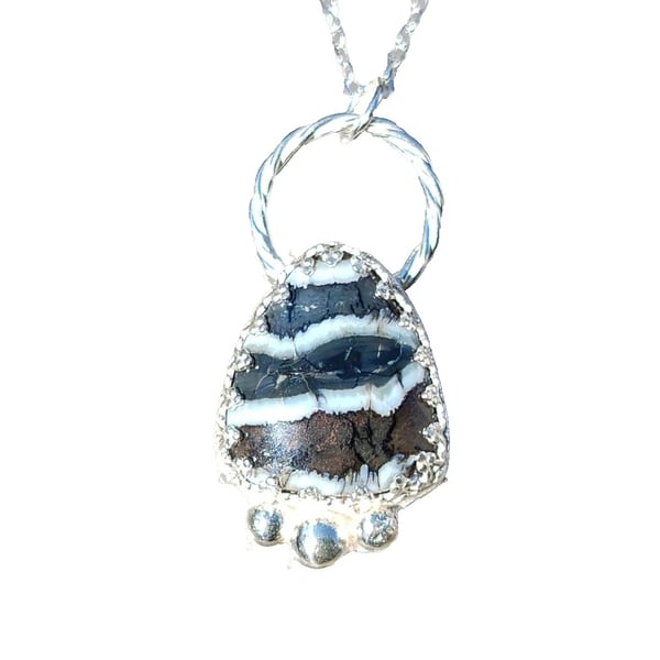 Mammoth Tooth Fossil Necklace Sterling Silver Jewellery Gift Ice Age Recycled