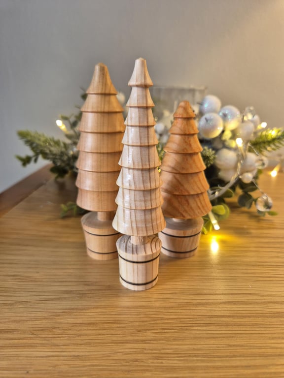 Rustic Christmas trees x 3