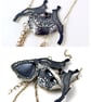 Sterling silver and garnet handmade hares locket - rabbit jewellery - Image 3