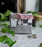 Small Oilcloth Coin or Card Purse with Applique Cow with Crown 