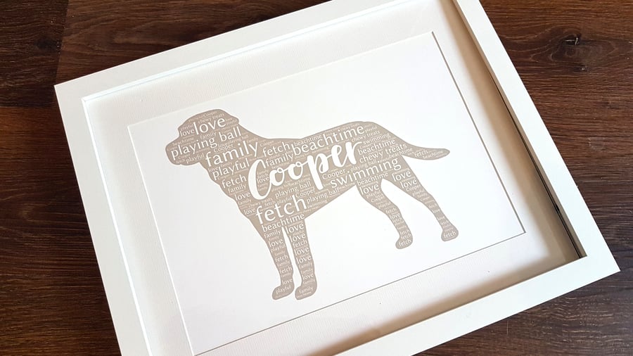 Personalised pet or animal Word Art Print - Perfect gift for animal lover