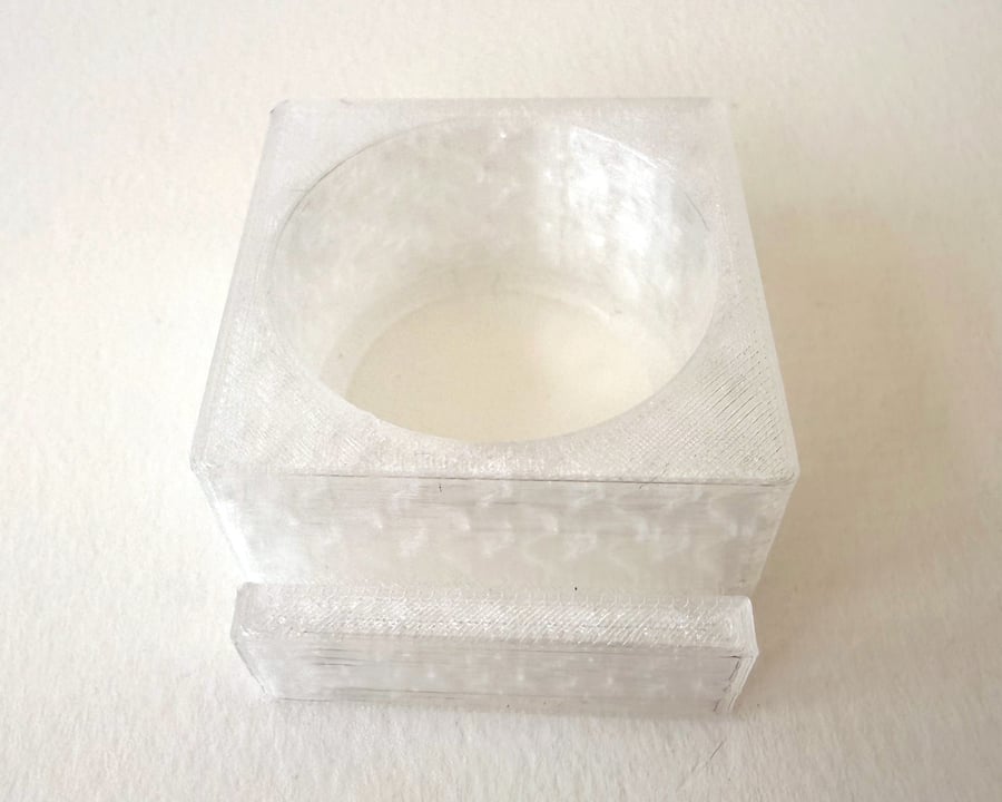 Frosted clear tea light display stand for fused glass panel - 4mm slot