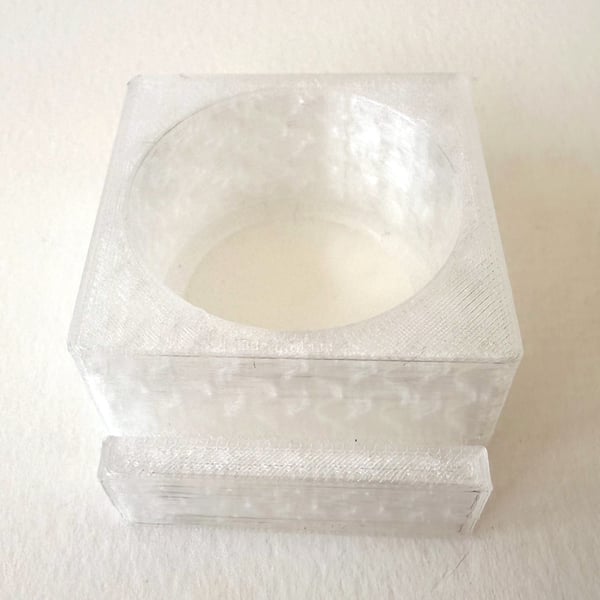 Frosted clear tea light display stand for fused glass panel - 4mm slot
