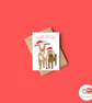 Goat Christmas Card, A6 Christmas Card, Cute Animal Christmas Card