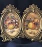 Worcester Fruit . Original Watercolour Paintings . Framed Double 