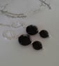 Faceted Black Onyx Lever Back Silver Plate Earrings - Image 1