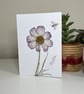 Handmade Real Pressed Flower and Hand Drawn Bee Greeting Card, - Image 2