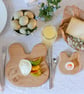Breakfast Set- Bunny - Wooden Toast board & Egg Cup - Breakfast Gifts - Image 5