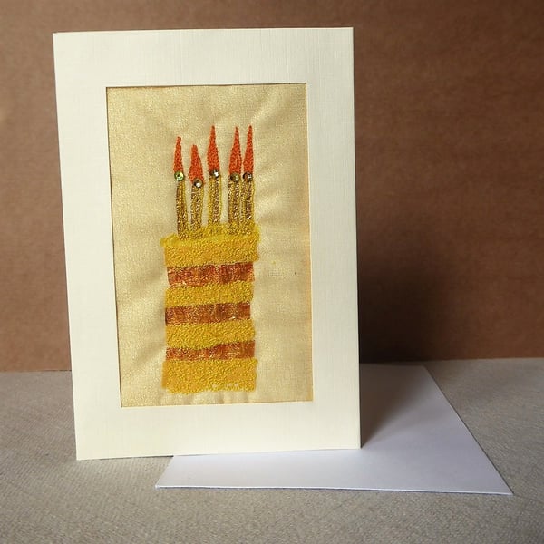 Individually Hand Crafted Textile Blank Card