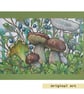 A little group of mushrooms, original artwork, fungi wall art - Image 2