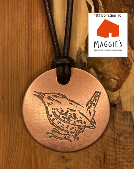 Wren - Handmade Etched Copper Pendant Necklace