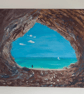 Stunning Painting Sea Heart Acrylics on Cnvas