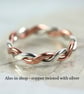 Copper Twist Ring Hammered Chunky Rope Ring - Unisex - Image 7